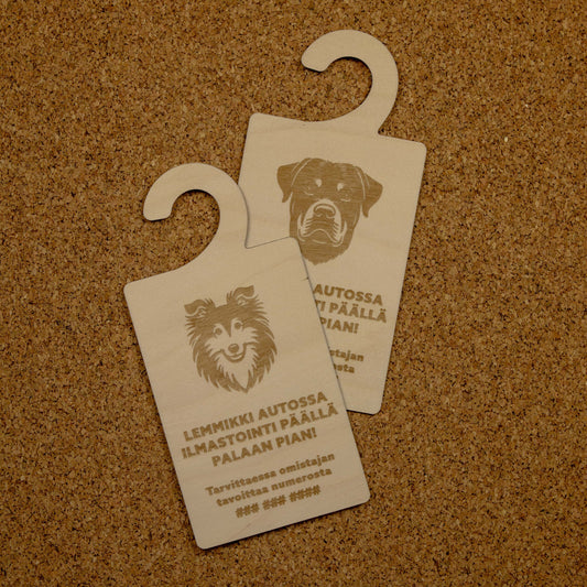 Lemmikki autossa -kyltti