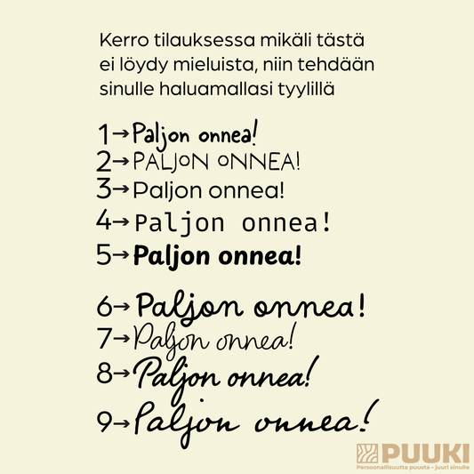Olet tärkeä ja rakas -kortti – lähikuva