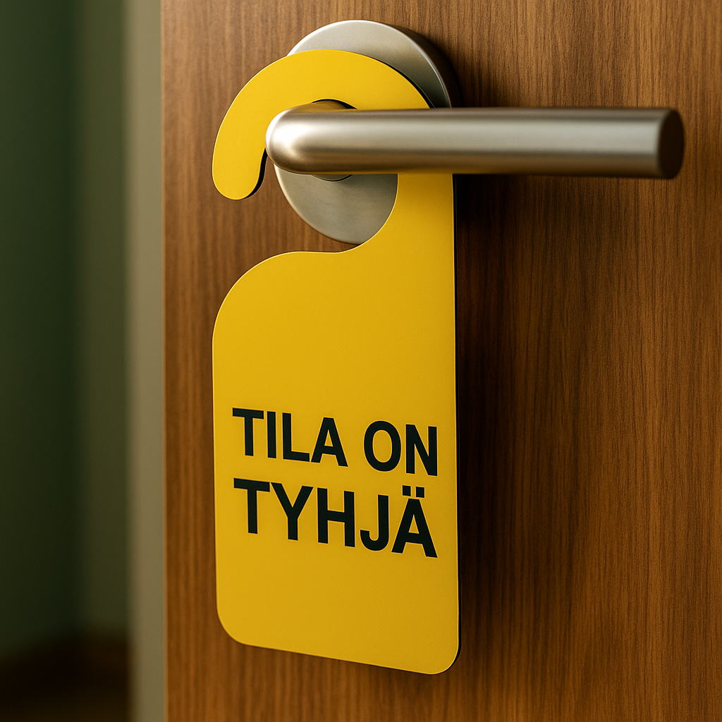 Turvakyltti – TILA ON TYHJÄ