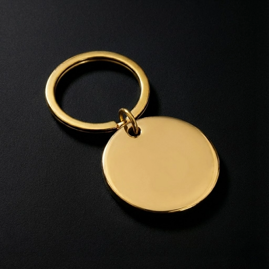 Ympyrä-avaimenperä omalla tekstillä