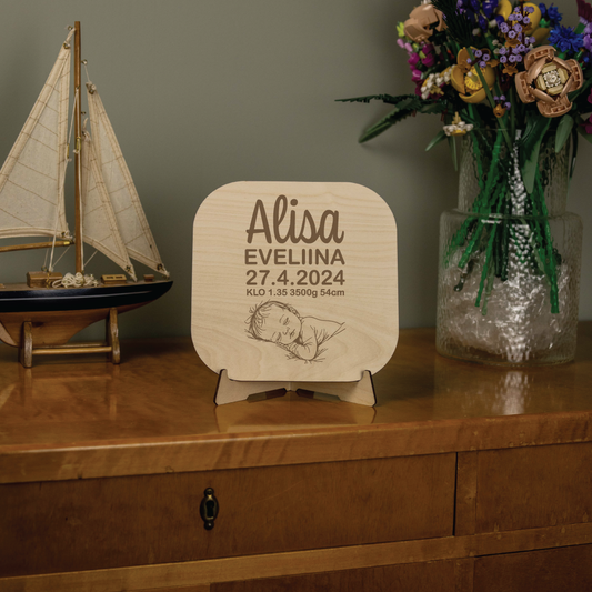 Syntymätaulu - pyöreä/neliö