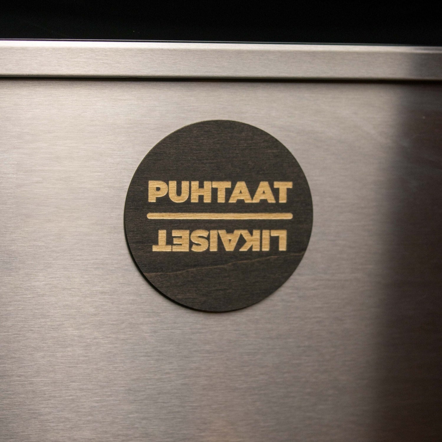 Tiskikonemagneetti puhtaat-likaiset koivuvanerista