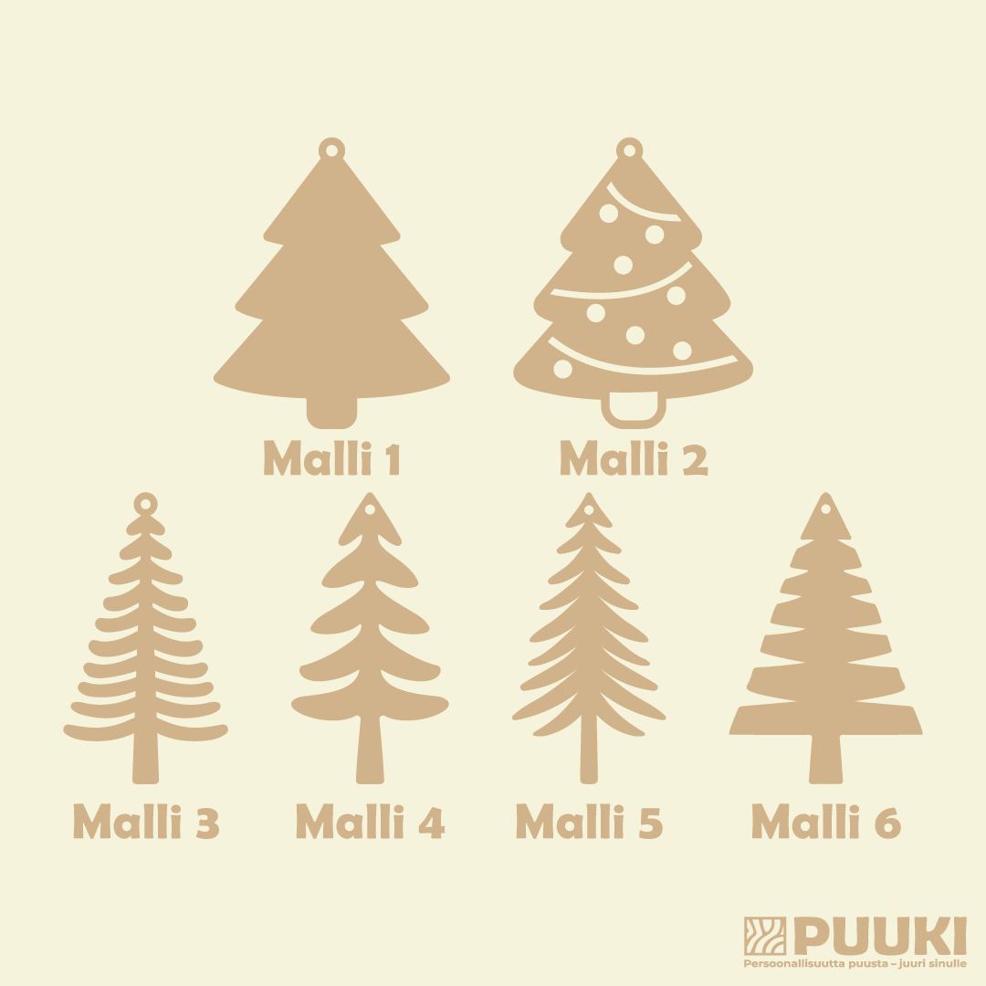 Joulukuusi (eri malleja) -kuusenkoriste