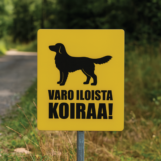 Vahtikoirakyltti – omalla tekstillä ja koiran siluetilla