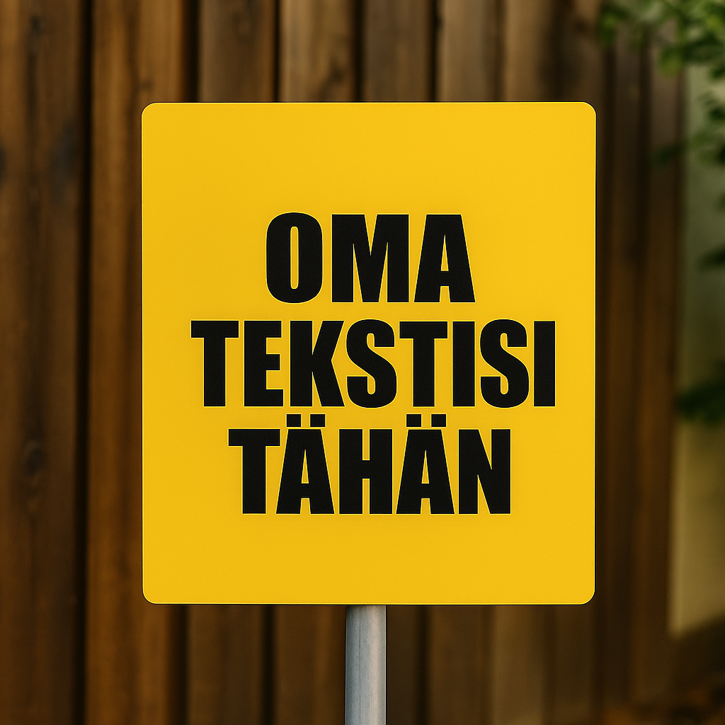 Varoituskyltit ja opasteet omalla tekstillä ja kuvalla