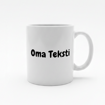 Muki omalla tekstillä tai kuvalla