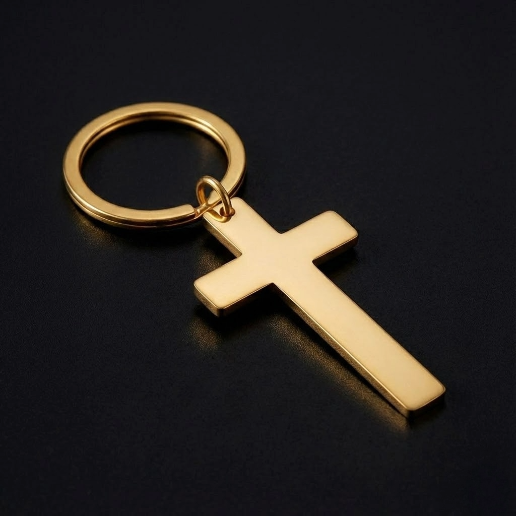 Risti-avaimenperä omalla tekstillä