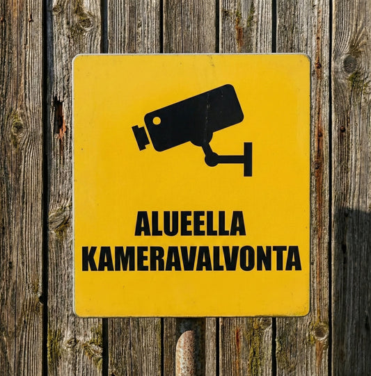 Varoituskyltit ja opasteet omalla tekstillä ja kuvalla – lähikuva