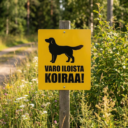 Vahtikoirakyltti – omalla tekstillä ja koiran siluetilla